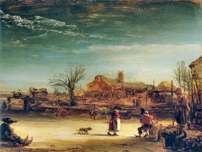 Paisaje de invierno de Rembrandt van Rijn